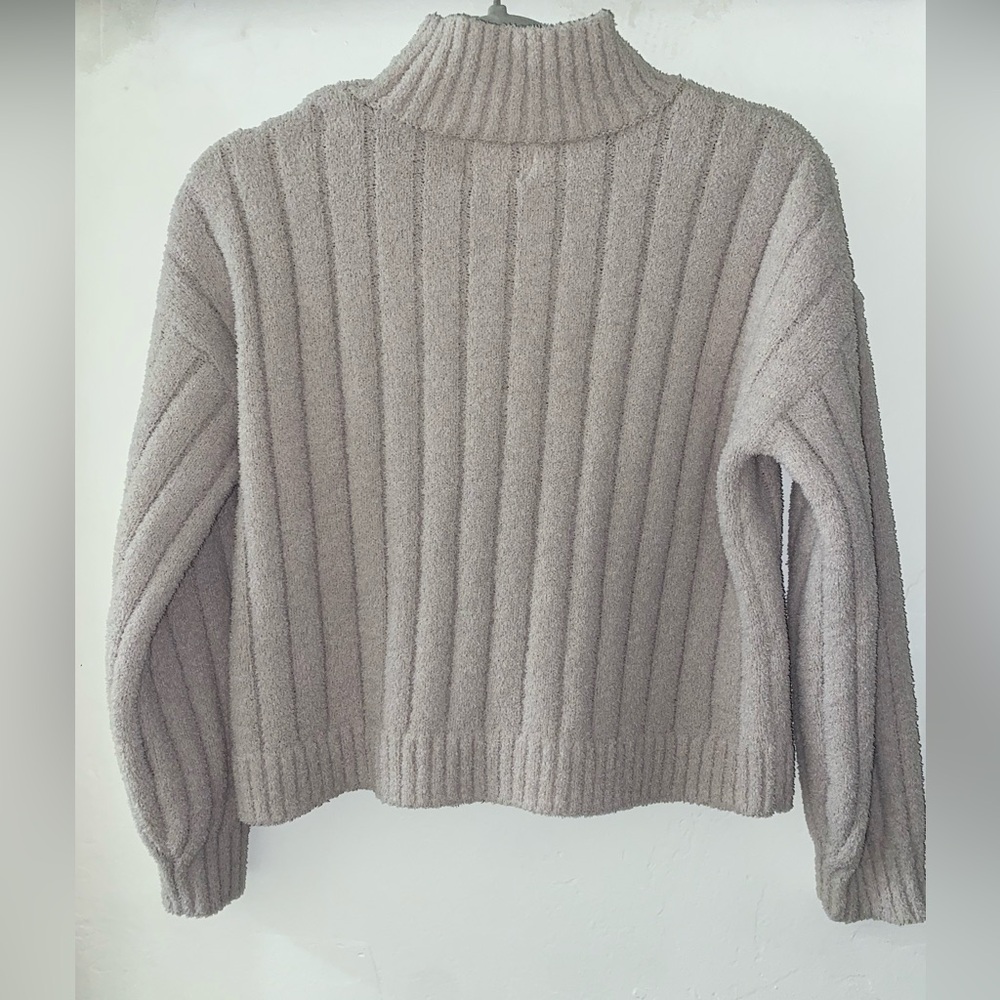 🔥🔥Pink Rose Preppy Creamy Brown Cropped 90’s Soft Turtle Neck Sweater - Picture 4 of 6